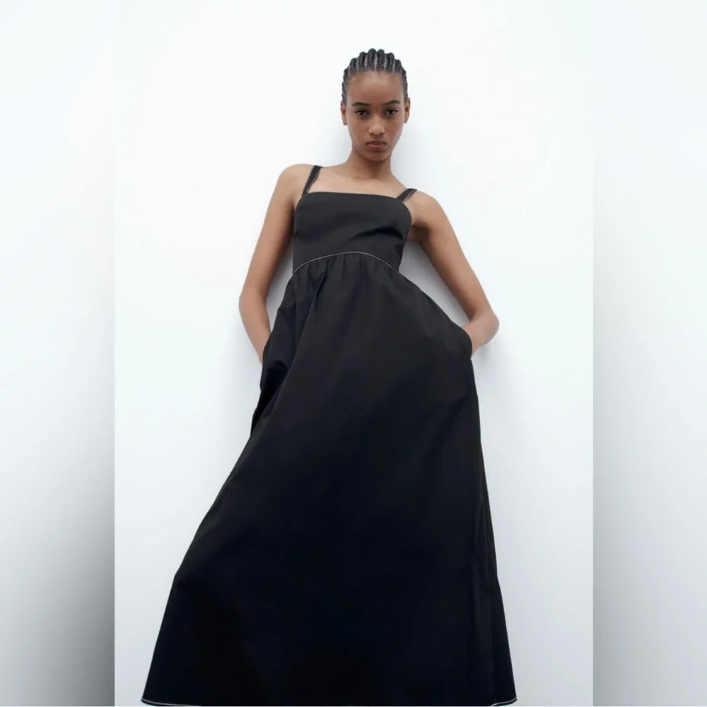 NWT Zara black point dress - Picture 6 of 10